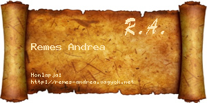 Remes Andrea névjegykártya